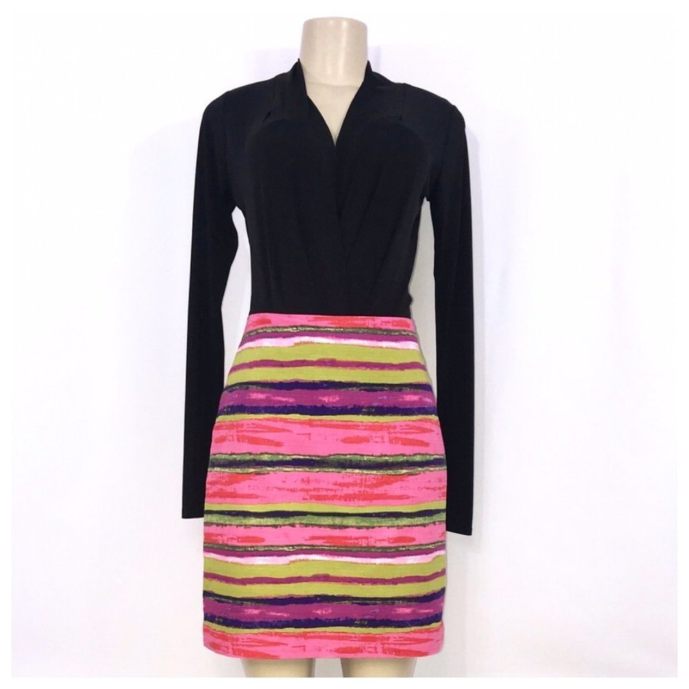 Ann Taylor Pink Stripe Mini Skirt Size 8